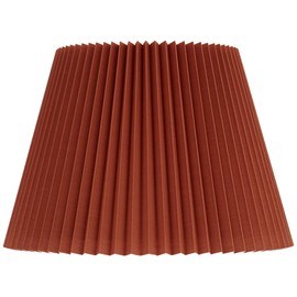 9" Top x 14 1/2" Bottom x 10" High x 10" Slant Lamp Shade Replacement Medium Rust Brown Empire Round Modern Fabric Wide Pleated Spider Harp Finial - Springcrest