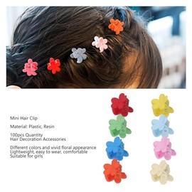 Sonew 100 Pinzas para el Pelo de Flores, Mini Pinzas Lindas de Colores Surtidos, Accesorios para el Cabello para Niñas y Niños, Mini Accesorios Lindos