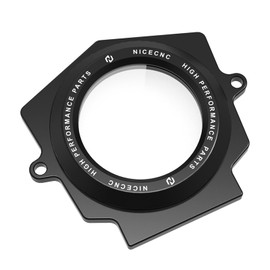 NICECNC Black Aluminum Alloy Fully Transparent Camshaft Cover Compatible with Yamaha Raptor YFM 700 2006-2024, Raptor 700 R 2009-2024, Raptor 700 SE 2009-2024