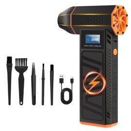 Hovinke Mini Blower-350000RPM 3-Gear Adjustable Electric Duster with LED Display and Light, Rechargeable Electric Air Broom Dust Blower for Keyboard, Car, Replace Compressed Air Can