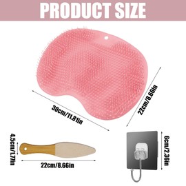 1 Set Shower Foot Scrubber Mat, Non-Slip Foot Scrubber with 2 Hooks, Exfoliating Massager for Daily Shower and Bath Use, Care Solution