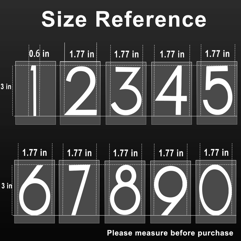 3 inch 30 Pcs Reflective Mailbox Numbers Stickers for Outside,