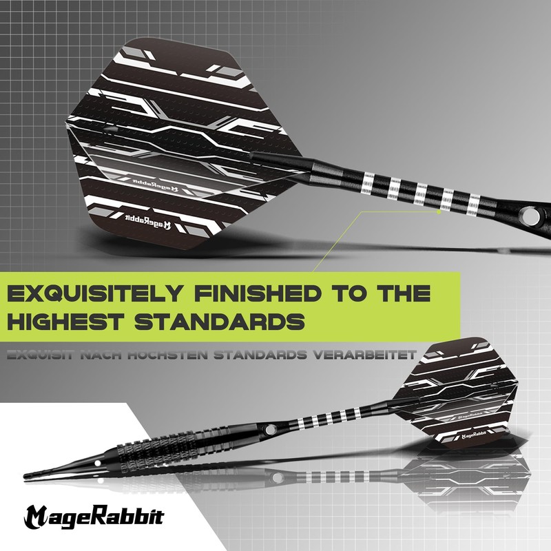 MageRabbit Soft Tip Darts Set 3pcs, 6pcs Dart Flights, 6pcs