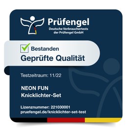 NEON FUN 10 Thick Maxi Power Glow Sticks, 5 Colours Mix, 8 Hours Light Duration, 150 x 15 mm, Tested Quality, Test Rating 1.4 Very Good, Quantity: 1 Piece