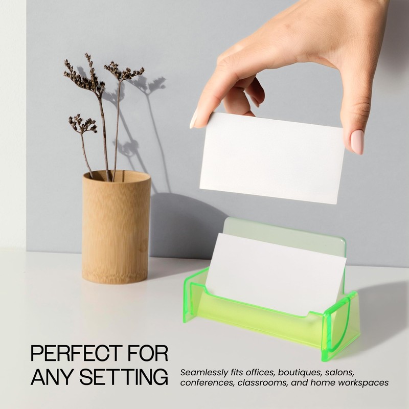 Beauticom® CLEAR COLOR Plastic Business Card Holder Display Desktop Countertop