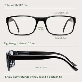 Gaoye 2-Pack of Reading Glasses +2.75 - Blue-Light Filter, UV Protection - Readers with Rectangle Frames