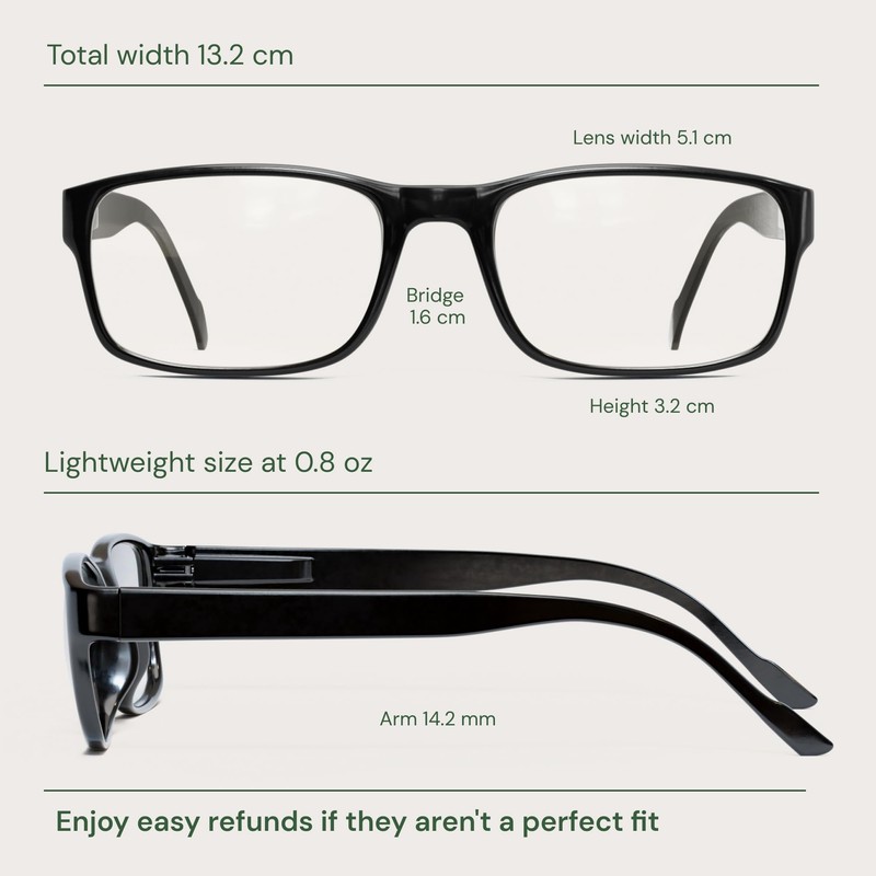 Gaoye 2-Pack of Reading Glasses +2.75 - Blue-Light Filter, UV