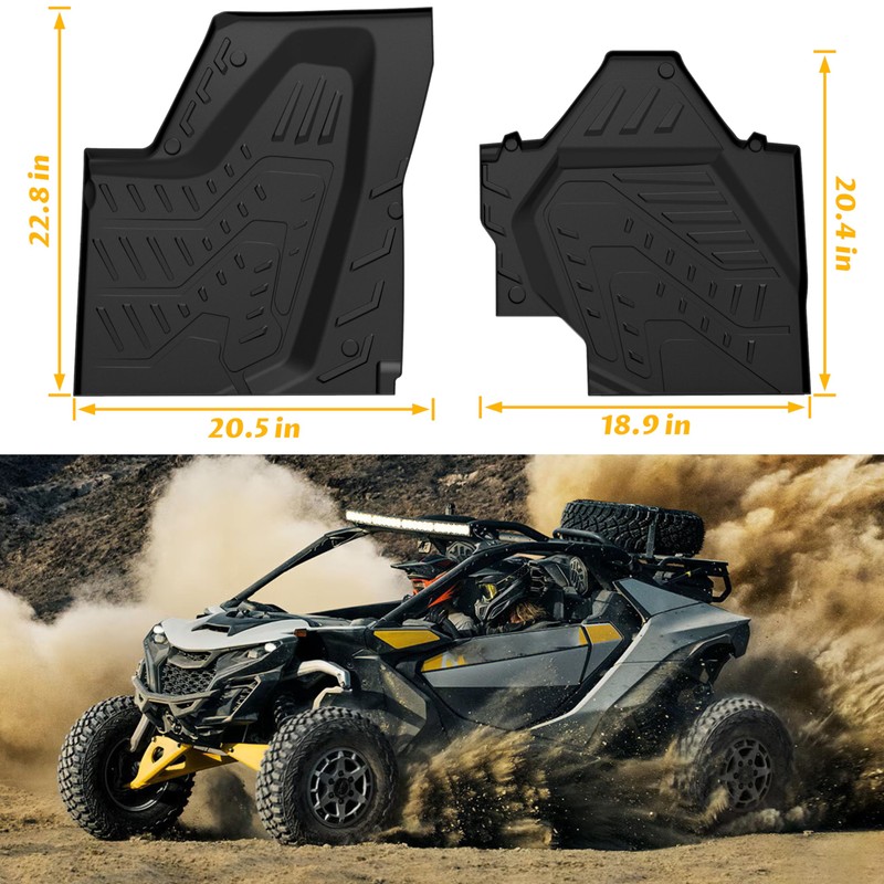 SAUTVS TPE Anti-Slip Floor Mats for Can-Am Maverick R, Front