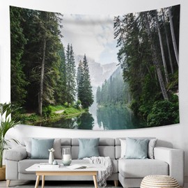 ChloropLastid Green Forest Tapestry 80x60 Inch Living Room Bedroom Decor
