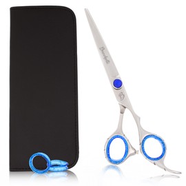 Bucchelli 7 Inch Hair Cutting Scissors Professional - Japanese 440A Barber Shears 7 Inch - Salon Scissors for Hair - Adjustable Tension Knob - Hair Shears Professional (Silver Right 7")