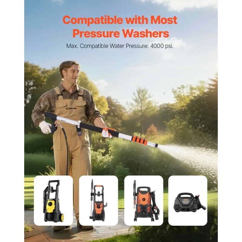 D0100X3ESVP Telescoping Wand Pressure Washer 24 Ft Aluminum 4000 Psi