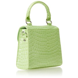 The Drop Women's Diana Top Handle Shoulder Bag, Lime Croc, One Size