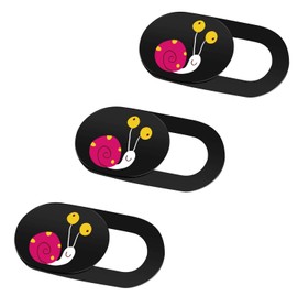 SIREG Webcam Cover Slide 0.027in Ultra Thin Web Camera Cover for Laptops Smartphone PC Tablets for Protecting Your Privacy Security (Snails-Black & 3 Pack)