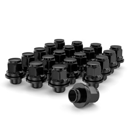 EZISOE 20 pcs 12x1.25 Wheel Lug Nuts, 1.46 inch Overall Length Mag Style Lug Nuts with Closed End for Factory Aluminum Wheels, Black