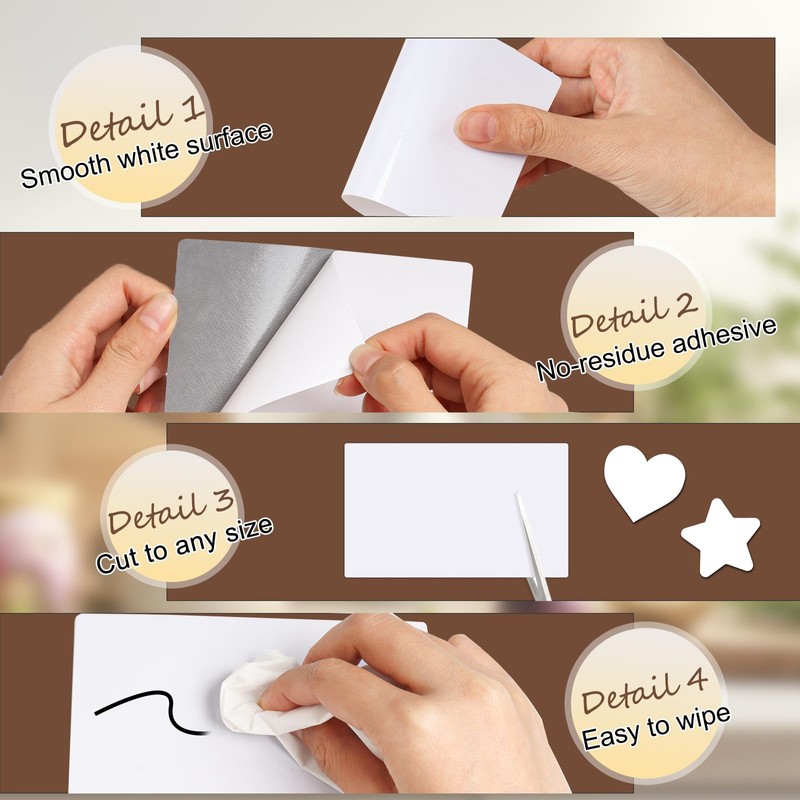 Dry Erase Labels 30 Pack 3x5Inch Reusable Whiteboard Sticky Notes