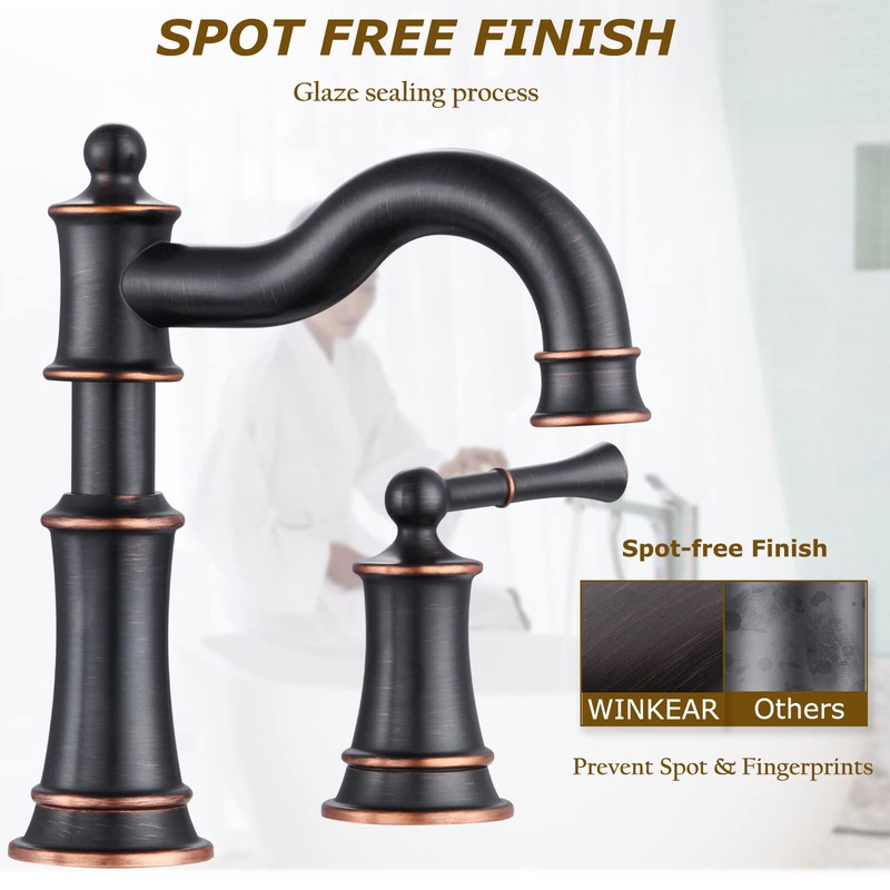 WINKEAR Roman Bathroom Sink Faucet Deck Mount or Wall Mount