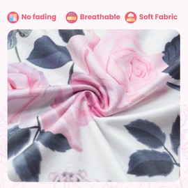 Nursing Pillow Cover, Ultra Soft Slipcover for Baby Boy and Girls, Stretchy Removable Case for Breastfeeding Pillows, Pink Flower