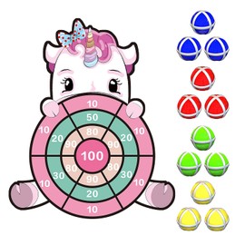 Original Cup Dart Uni® Unicorn Dart Game for Children | Target with Velcro Balls | Fun Coordination Toy | Easy to Hang Indoor or Outdoor | for Boys and Girls | OriginalCup