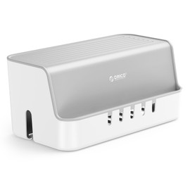 ORICO Cable Box, Power Tap, Hide Wiring, White, Width 12.2 x Depth 6.1 x Height 5.4 inches (31 x 15.5 x 13.7 cm), Cord Hiding, Cable Storage, Outlet Box, Desk, Wiring Organization, Tamper Prevention