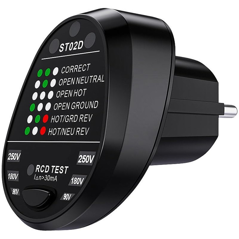 revolt Socket Testing Equipment: Socket Tester with Status LEDs, up