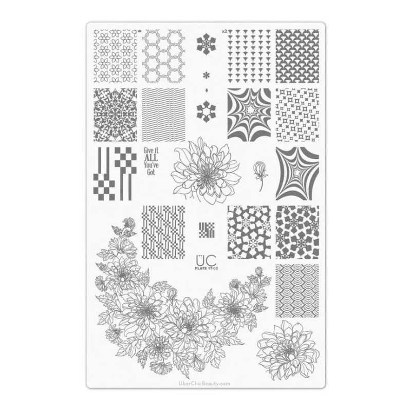 Uberchic Colección #17 Con 3 Placas Para Estampado De Uñas