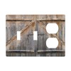 Old Country Western Cabin Barndoor 3-Gang 2-Toggle 1-Duplex Device Combination