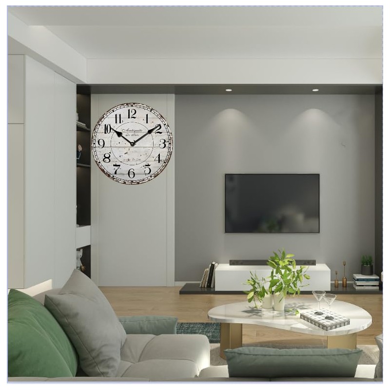 YOAI Wall Clock Kitchen Clock Vintage Shabby Chic Antique Nostalgia