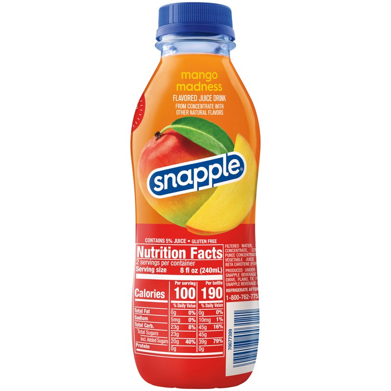 Snapple Mango Madness Flavored Juice Drink, 16 fl oz recycled