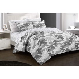 Heritage Kids Camouflage Comforter Set, Full, Grey