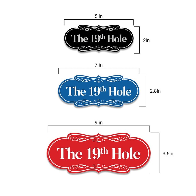 Signs ByLITA Designer The 19th Hole Sign (Black Gold) -