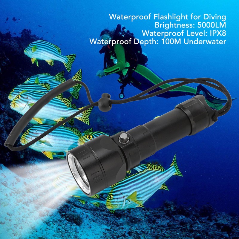 Waterproof Flashlight for Diving 5000LM P50 4 Lamp Beads 3