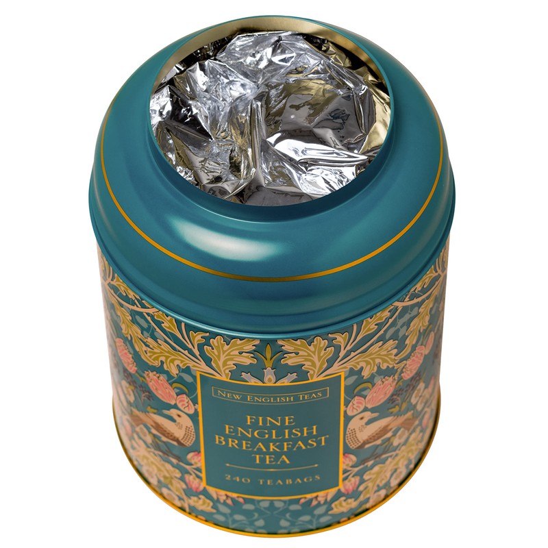 New English Teas Song Thrush & Berries Teal Tea Caddy