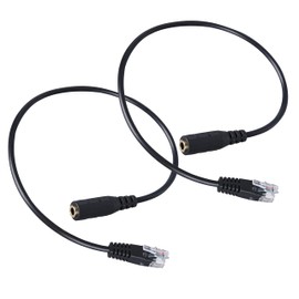 QOOWFEANIG 2Pcs Cable Plug Adapter Headset Adapter Professional Phone Adapter 3.5mm Smartphone Headset to RJ9 Adapter Cable - 3.5mm Headphone Converter to Office