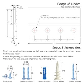 Heavy Duty French Cleat Hanger 12 inch - Z Bar Hanger Wall Mounting Brackets,French Cleat Picture Hanger French Cleat Wall Mount for Hanging Frame,Mirror,Whiteboard,Float Cabinet Shelf,Décor