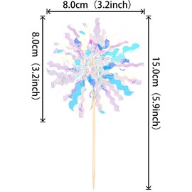 30 piezas de papel de aluminio para magdalenas de fuegos artificiales brillantes de espumillón para magdalenas de feliz cumpleaños, agitadores de bebidas, cócteles, frutas, palillos de dientes para