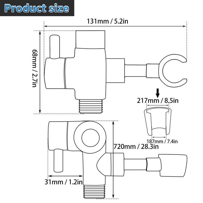 Shower Head Diverter Water Separator Shower Arm Diverter for Hand