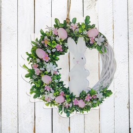 Easter Decoration Bunny Hanging Sign Decoration Easter Hanging Sign Home Decoration Props Easter Wreath Mini Easter Decorations (C, One Size)