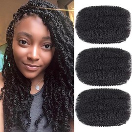 10 Inch 4 Pack Afro Kinkys Bulk Hair 120g Auburn Synthetic Afro Kinky Curly Braiding Hair For Loc Repair Micro Locs Springy Twist Crochet Hair For Black Woman 30# （30g/Pack）