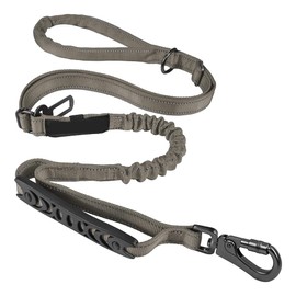 TopPetPro Heavy Duty Dog Leash, Reflective [4 in 1] Dog Leashes with Car Seat Belt and Soft Padded Handle, 4FT Expandible to 6FT Strong DogTraining, Bungee for Large Medium Dogs,[Gray]