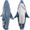 DDMY DDMY Shark Blanket, M Flannel Cozy Shark Blanket Hoodie Onesie, Shark Onesie Adult Soft Skin-Friendly Warm Sleeping Bag Shark Blanket Hoodie