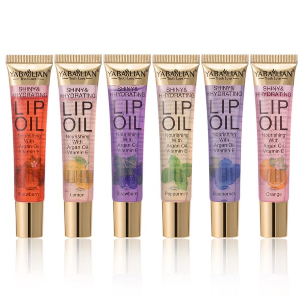 Joyeee Lip Gloss Set, 6 Pieces Lip Glow Oil, Plumper & Moisturising, Colourless Transparent Lip Gloss, Enriched with Vitamin E, Lip Gloss for Dry and Brittle Lips