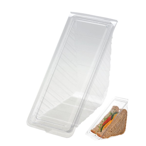 50 x Deep Fill Sandwich / Lunch / Party Wedge / Box with Hinged Lid (11 x 11 x 6cm)