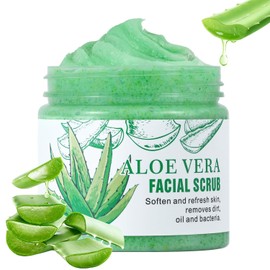 Facial Scrub & Face Exfoliator for Smooth Skin Aloe Vera Refreshing Gentle Pore Purification 1.1 Ounce / 매끄러운 피부를 위한 페이셜 스크럽 & 페이스 각질 제거제 알로에 베라 상쾌한 순한 모공 정제 1.1 Ounce