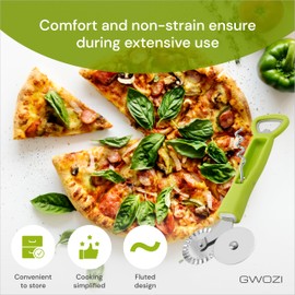 Ravioli Cutter Wheel 3 in 1 - Stainless Steel Pizza, Pasta Cutter Tool - Multifunctional Fluted Pastry Wheel with Corkscrew - Pastry Crimper & Jar Opener with Plastic Handle