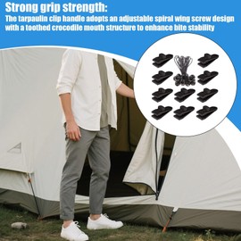 Tarp Clips Heavy Duty Lock Grip - Non-Slip Awning Fasteners Clamp | Multifunctional Tent Tarp Fixing Clip, Camping Accessory for Outdoor Farm Garden Caravan Canopies