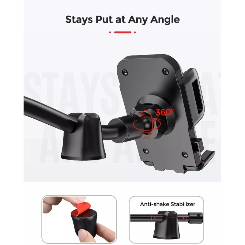 MPOW 139AB Car Phone Mount Long Arm Dashboard & Windshield