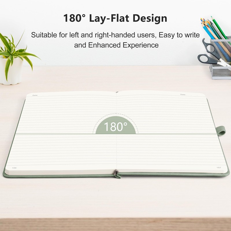 RETTACY Lined Journal Notebook, 192 Numbered Pages, A5 Medium Size