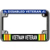 Disabled Vietnam Veteran Chrome Motorcycle License Plate Frame