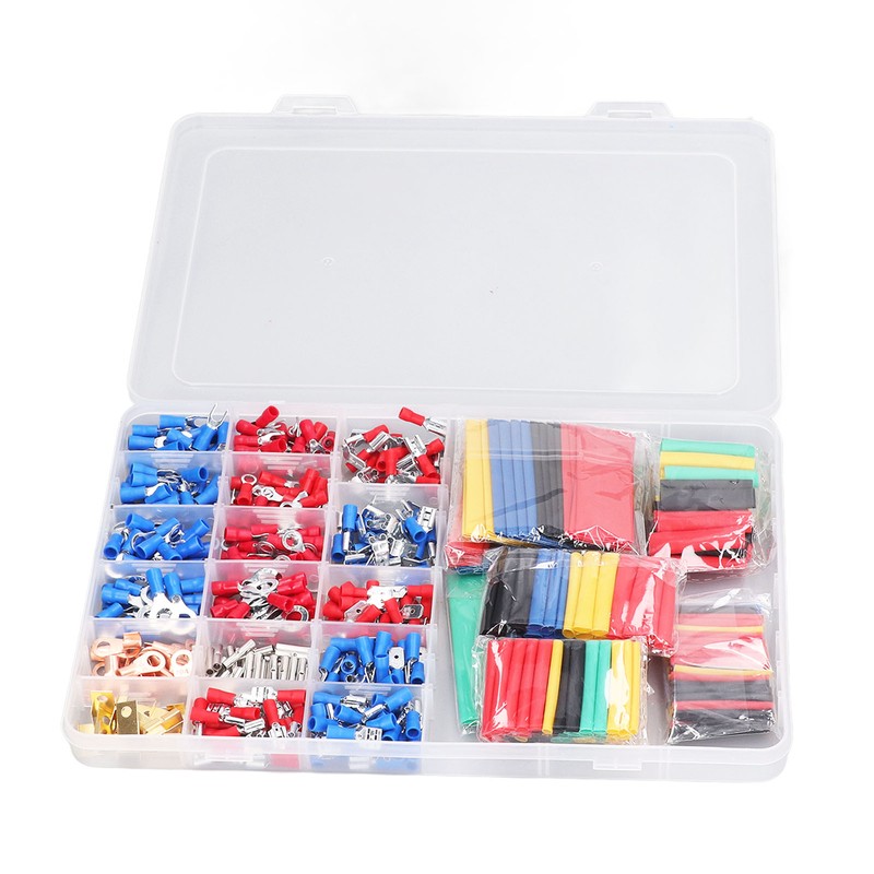 678PCS Cold Pressed Terminals Kit Rubber Electrical Insulated Terminals Assortment