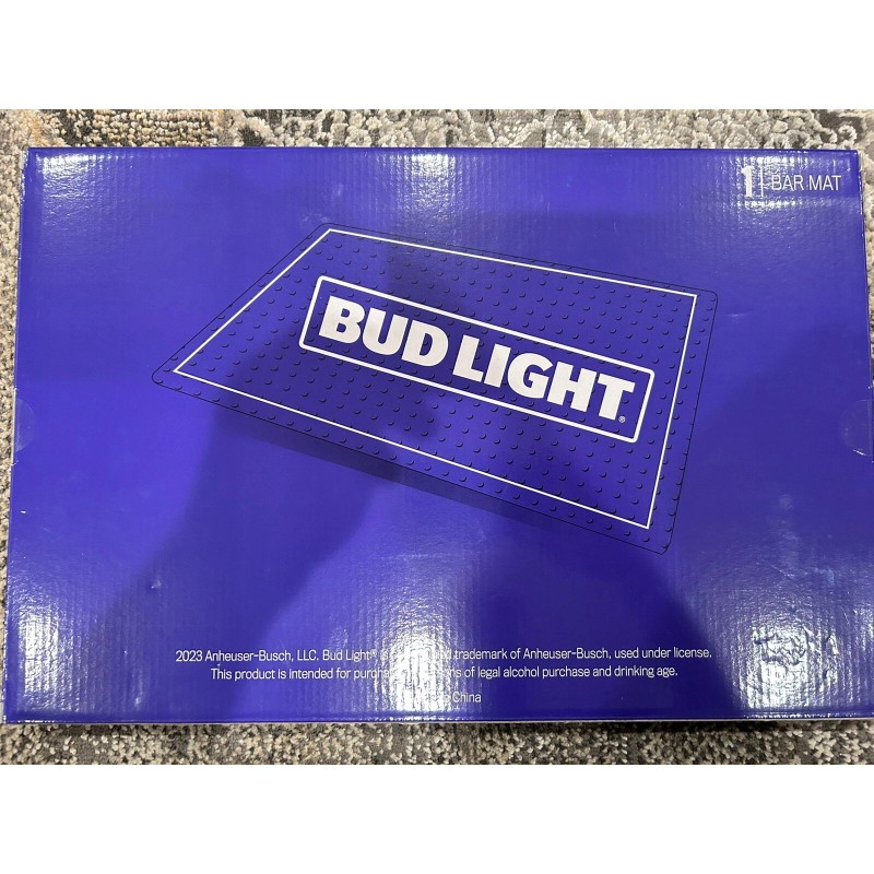 Budweiser BUD LIGHT Anheuser-Busch RUBBER BAR MAT 18 X 12